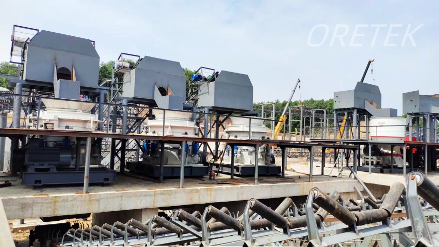 600T/H granite crushing production site in Yantai, Shandong